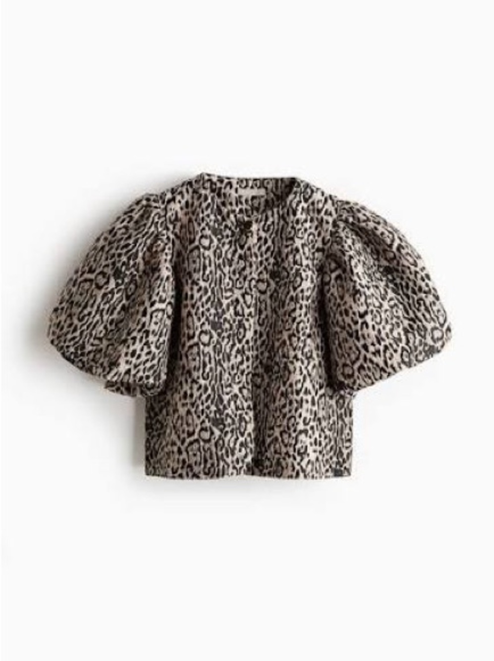 H&M BALLOON-SLEEVED BLOUSE - animal print